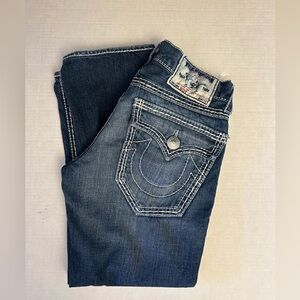 True Religion Section Ricky crop capri relaxed pants Sz-30x26 w/zip n button. W1